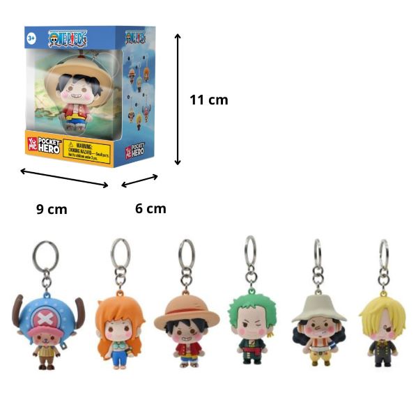 ONE PIECE Pocket Hero Portachiavi 7cm In espo da 12pz In box (cm 9x6x11 H) 6ass…x12